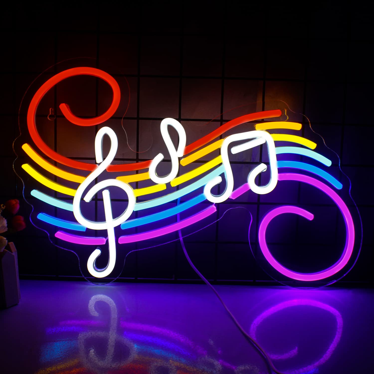 Lighting Decor For Wedding - Неоновая вывеска «Музыкальные ноты»: настраиваемая, разноцветная,