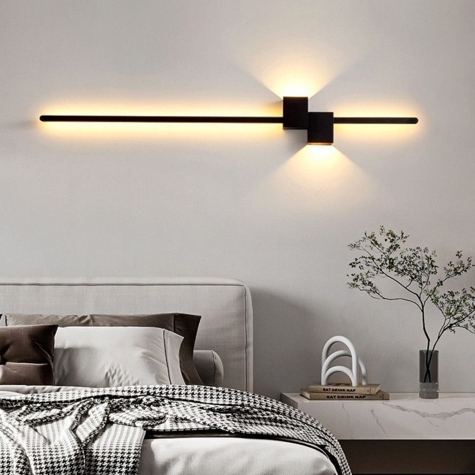 Foyer Lighting Wall Decor - Современный черный настенный светильник-полоса для спальни,