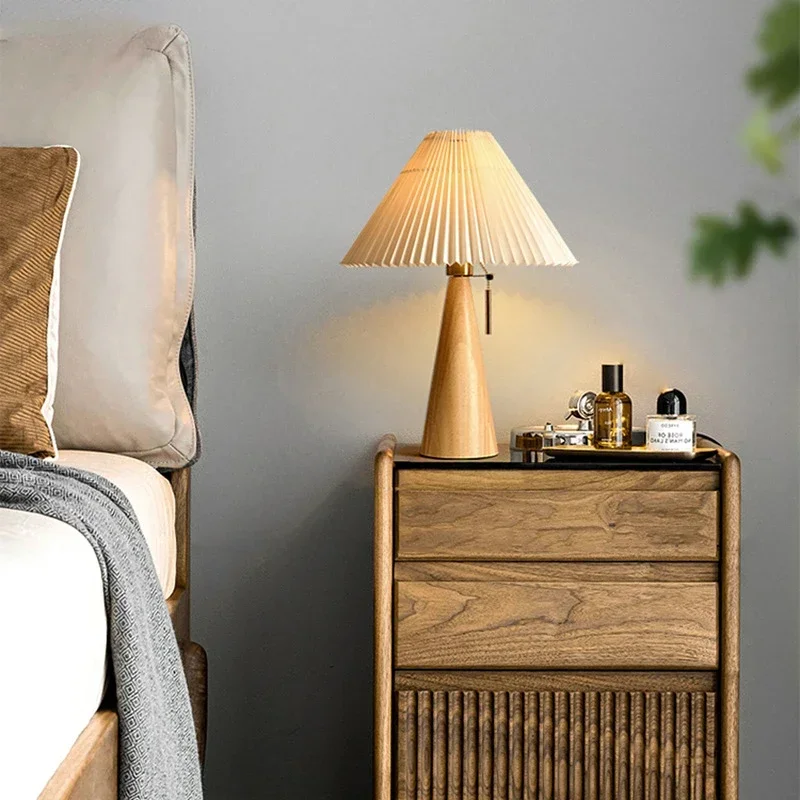 Decor Lighting Table Lamps - Ретро-настольная лампа с плиссированным абажуром, скандинавский