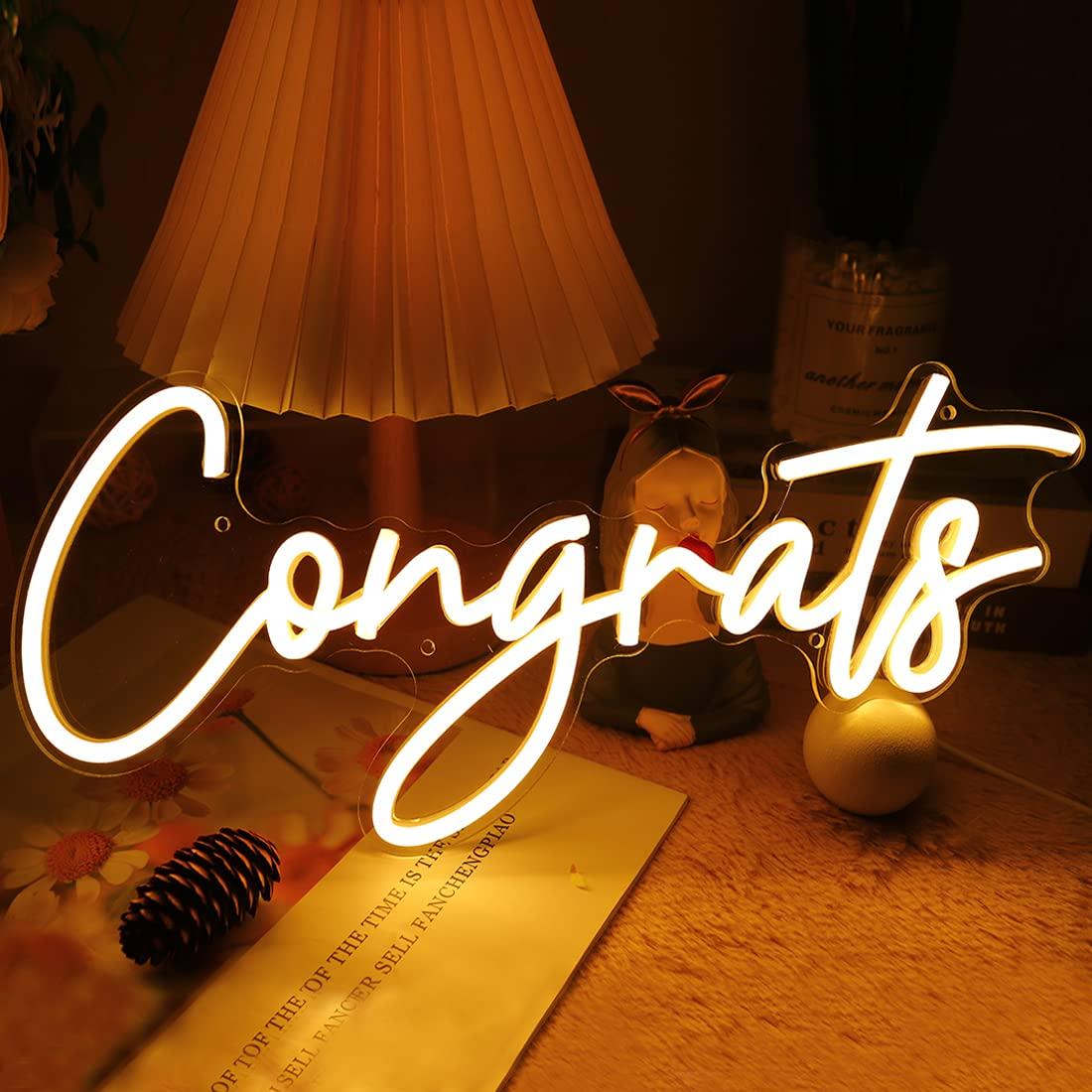Неоновая вывеска «Поздравляем» – обзор и цена Lighting Decor For Wedding