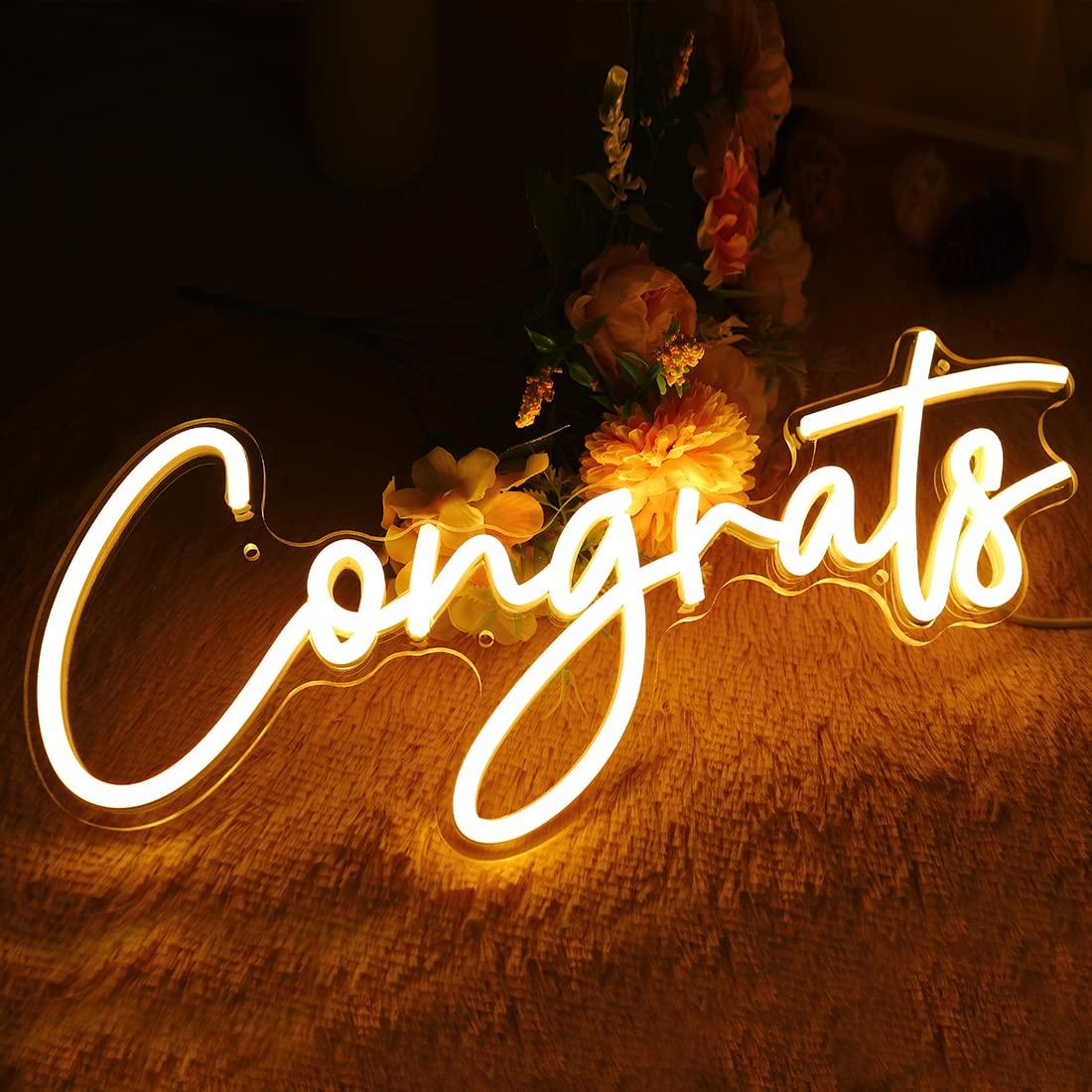 Неоновая вывеска «Поздравляем» – обзор и цена Lighting Decor For Wedding