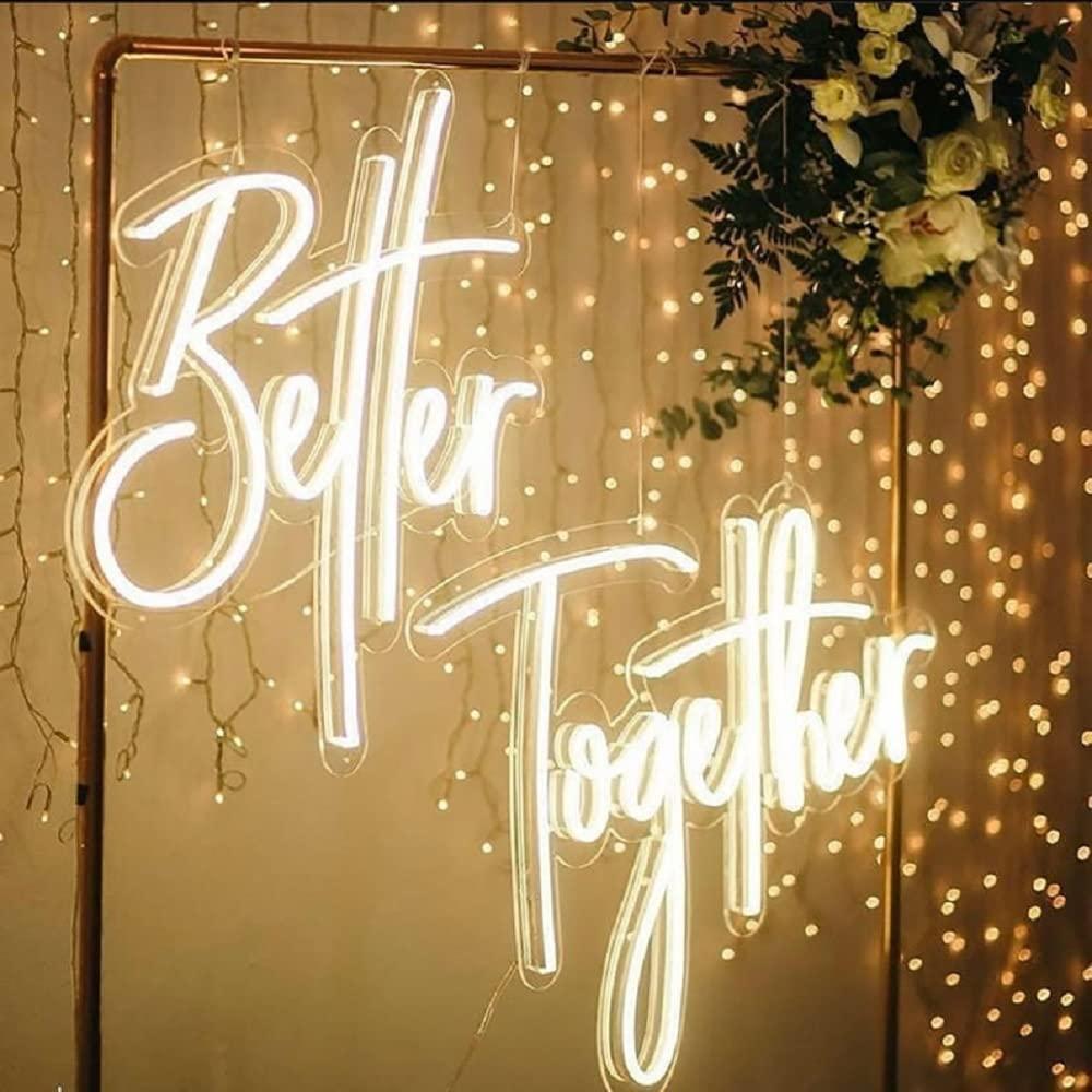 Неоновая вывеска «Better Toget – обзор и цена Lighting Decor For Wedding